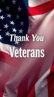 Patriotic display honoring veterans with flag and heartfelt message photo