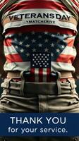 Veterans Day tribute with patriotic attire showcasing gratitude and honor for service members at a respectful gathering photo