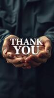 Expressing gratitude through open hands in a moment of reflection and appreciation indoors photo