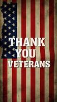 Veterans Day tribute honoring service members with an American flag background featuring a message of gratitude photo