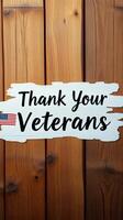 Thank your veterans banner displayed on wooden background showcasing gratitude for military service photo