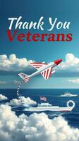 Celebrating veterans with a colorful jet display over the ocean on a clear day photo