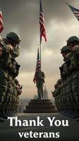 Saluting veterans during a commemorative ceremony with the city skyline in the background photo