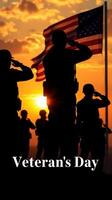 Veterans honor their service at sunset during a solemn commemoration on Veterans Day photo