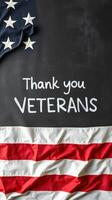 Honoring veterans with a heartfelt message displayed against the backdrop of the American flag photo