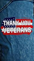 Support for veterans displayed on denim with American flag colors and bold message of gratitude photo