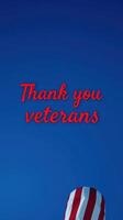 Thank you veterans for your service and sacrifice displayed in heartfelt tribute on vibrant blue background photo