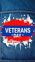 Veterans Day celebration with a patriotic design on denim background expressing gratitude photo