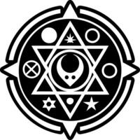 Celestial alignment symbol icon in glyph style vector