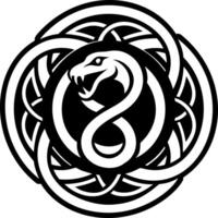 A filled style icon of serpent ring symbol vector