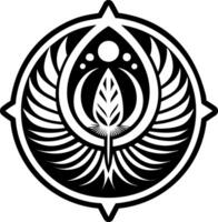A solid style icon of divine feather symbol vector