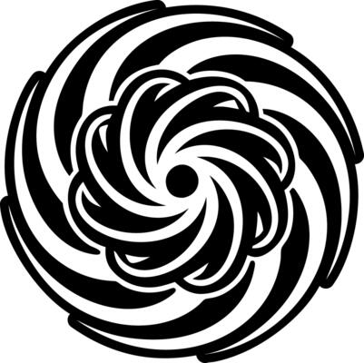 A filled style icon of ethereal wind symbol