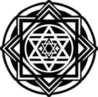 Divine geometry icon in glyph style vector