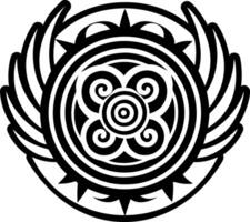 A solid style icon of spiral symbol vector