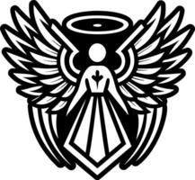 A glyph style icon of guardian angel symbol vector