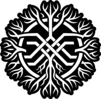 A filled style icon of root sigil vector