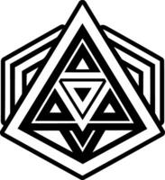 A glyph style icon of elemental prism symbol vector