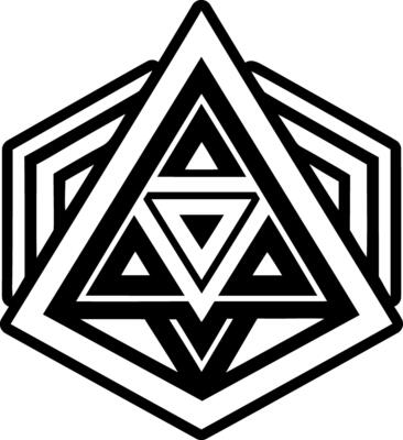 A glyph style icon of elemental prism symbol