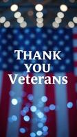 Celebrating veterans with a heartfelt message against a backdrop of the American flag photo