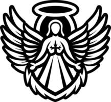 A glyph style icon of guardian wings symbol vector