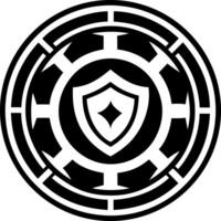 A filled style icon of protection circle symbol vector