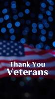 Veterans honored with heartfelt gratitude against a backdrop of vibrant lights and an American flag photo