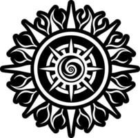 Sun symbol icon in solid style vector