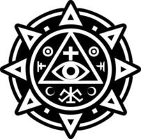 A solid style icon of divination symbol vector