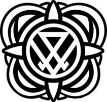 A glyph style icon of divine rune symbol vector