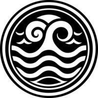 A solid style icon of ocean waves symbol vector