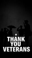 Silhouettes of soldiers and civilians expressing gratitude on a solemn occasion honoring veterans photo