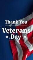 Celebrating veterans with a heartfelt message on a flag backdrop for Veterans Day photo
