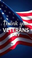 Veterans Day celebration highlighting gratitude with a waving American flag and heartfelt message photo