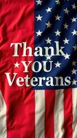 Flag displaying gratitude for veterans during a patriotic celebration photo
