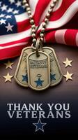 Militaria and patriotic symbols honor veterans in a heartfelt tribute with a flag background photo