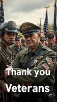 Veterans Day ceremony honors those who served in a military parade with emotion and pride in a patriotic display photo
