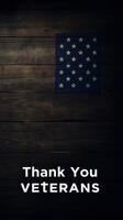 Thank you to all veterans for your service and sacrifice displayed on a rustic wooden flag photo