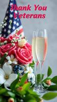 Celebration of Veterans with Toast and Floral Arrangement on a Grateful Day photo