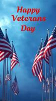 Flags wave in unison under a clear sky while celebrating Veterans Day with heartfelt wishes for service members photo