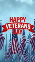 Community gathers to honor veterans on Veterans Day with flags waving proudly in the background photo