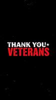 Veterans honored with appreciation message displayed on a black background during a commemorative event photo