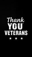 Gratitude expressed towards veterans with heartfelt message on a bold black background featuring stars photo
