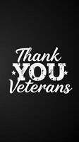 Expression of gratitude for veterans displayed prominently on a textured background in a public space photo