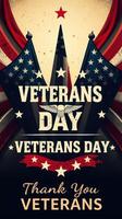 Veterans Day celebration with patriotic colors and messages honoring those who served in the military photo