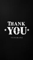 Thank you veterans in bold typography celebrating honor and gratitude for service during a memorial event photo