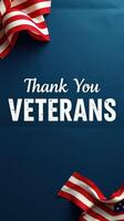 Celebrate and honor veterans with gratitude displayed creatively on a blue background featuring red and white elements photo