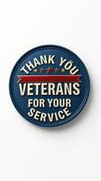 Veterans appreciation patch displaying gratitude for their sacrifices and service to the nation photo