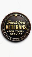 Thank you veterans for service badge on black and gold design honoring military service photo