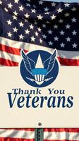 Celebrating the sacrifice and service of veterans with gratitude displayed against a background of the American flag photo