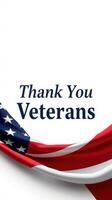 Honor and gratitude for veterans displayed with American flag backdrop in a patriotic tribute photo